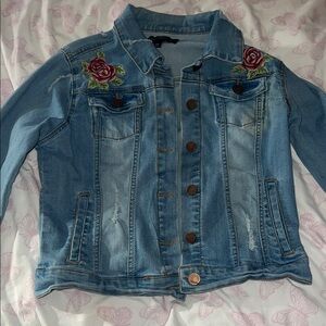 Floral Embroidered Denim Jacket